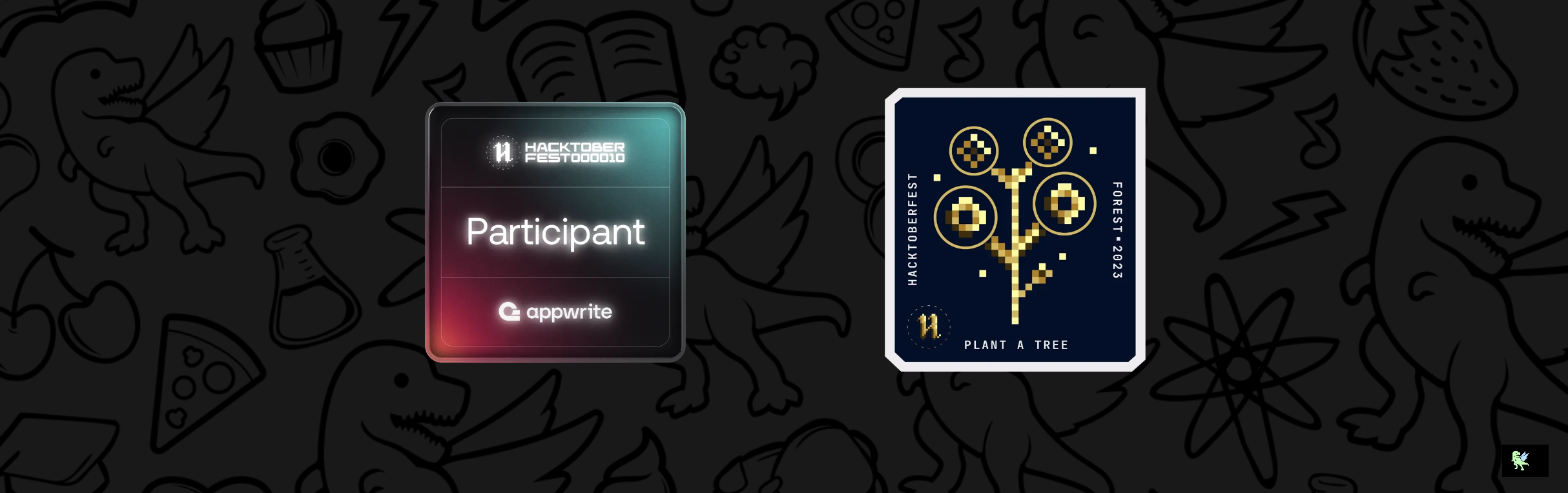 An image of @polmuri's Holopin badges, which is a link to view their full Holopin profile