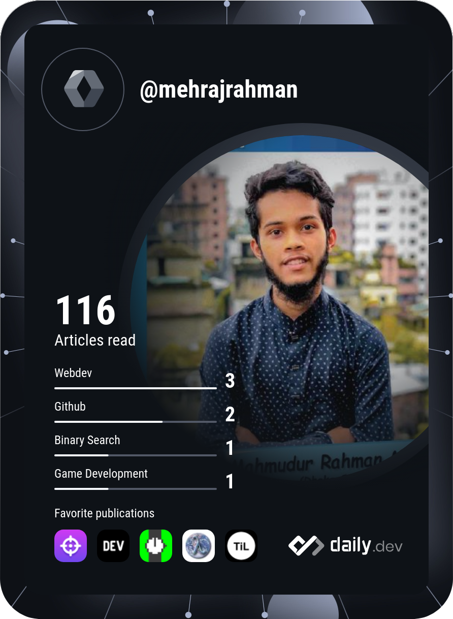 Mehraj Rahman's Dev Card