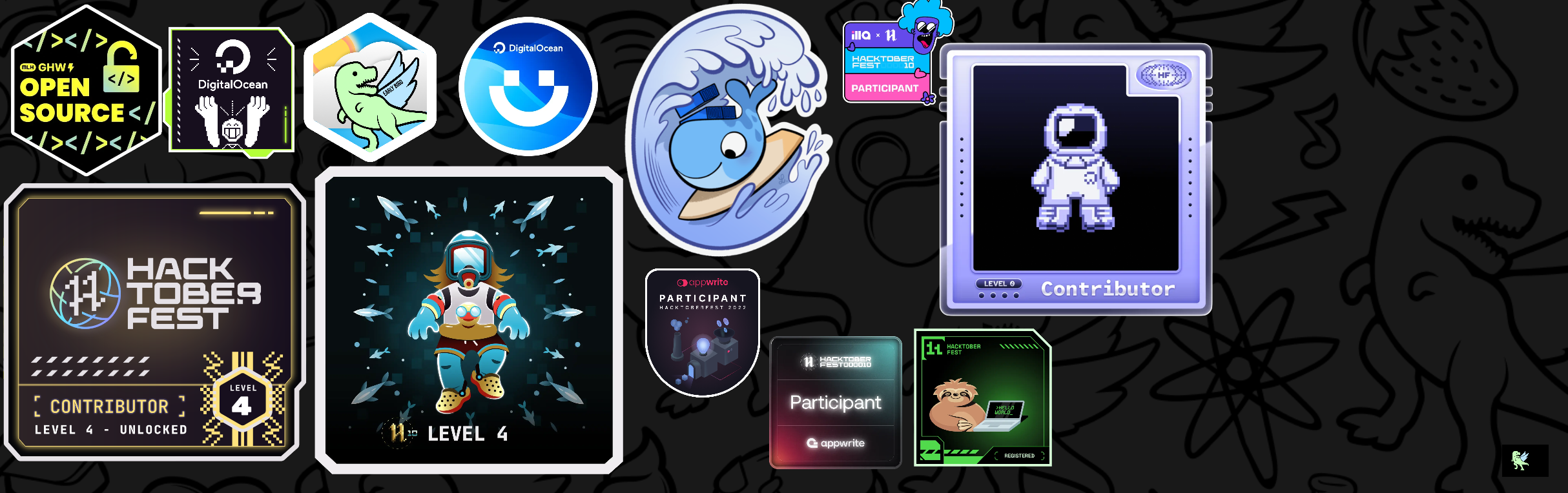 An image of @kalkost's Holopin badges, which is a link to view their full Holopin profile