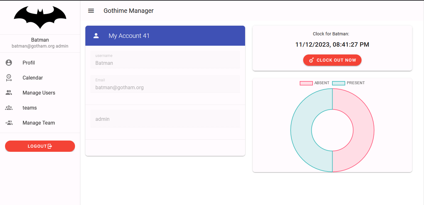 Profile and Clock In/Out