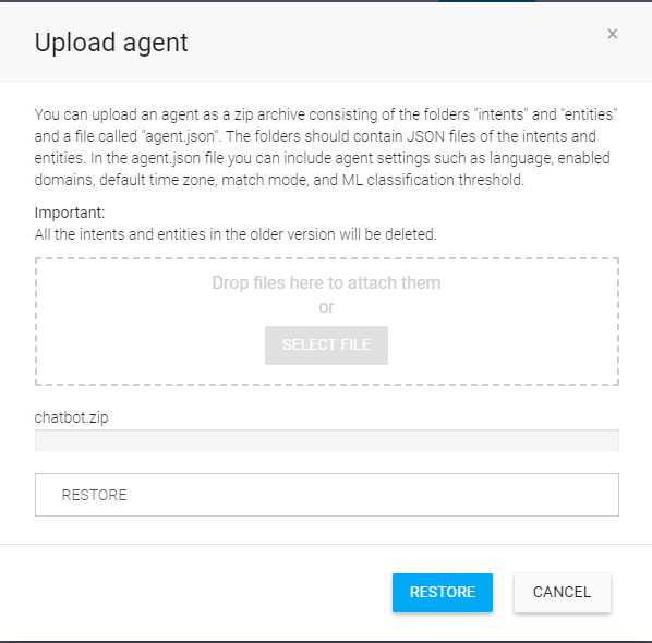 uploading and agent