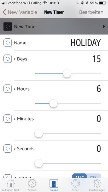 Define variable options for timer