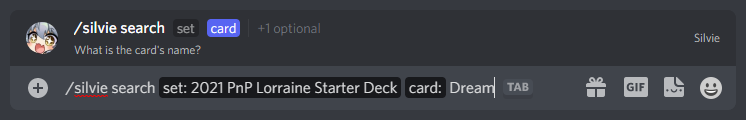 Search: Typing a partial card's name