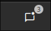 Notifications widget in its closed state showing 3 notifications