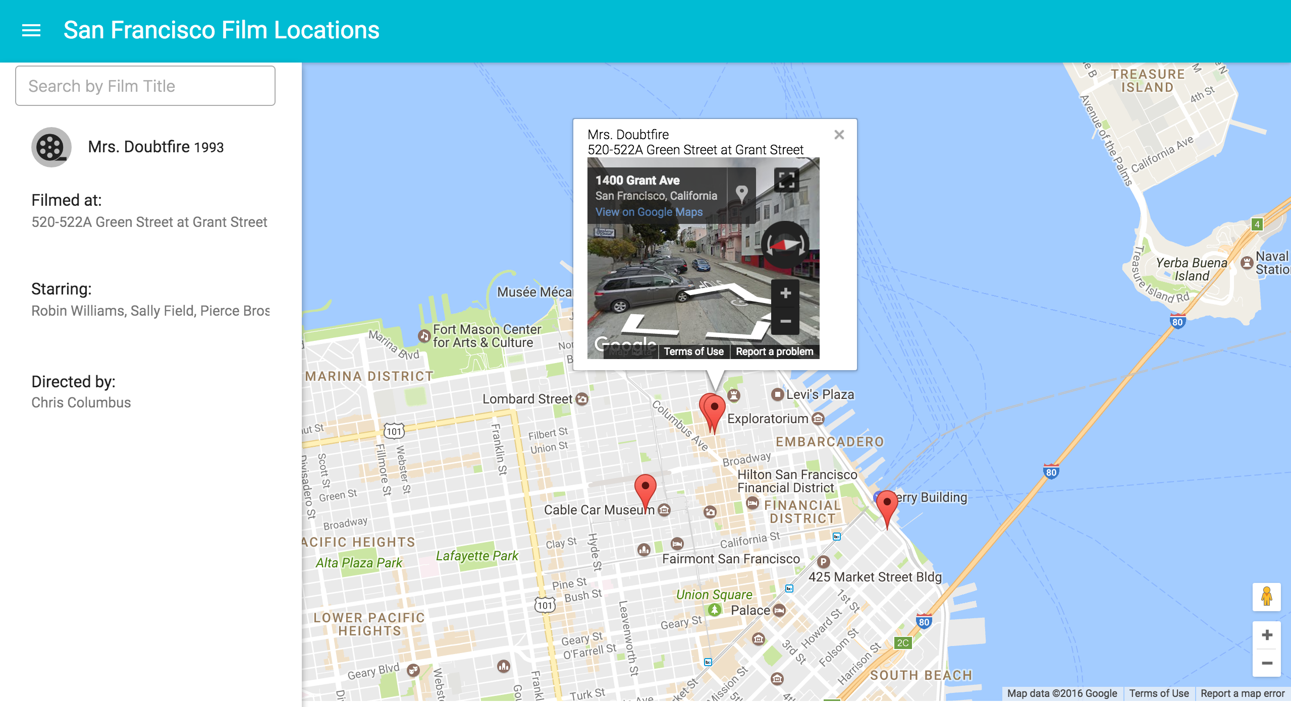 SF Film Locations App