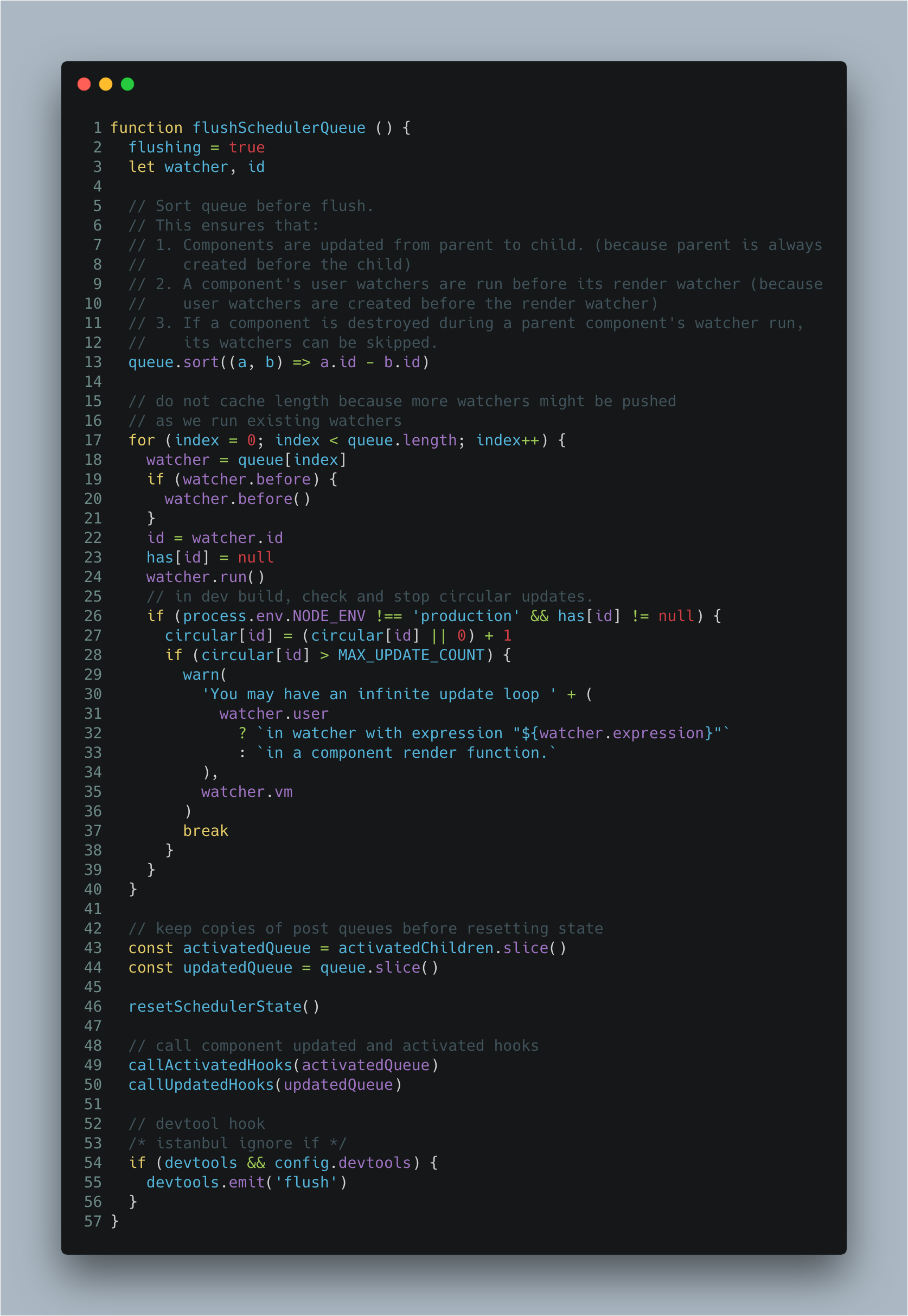 core observer scheduler flush queue