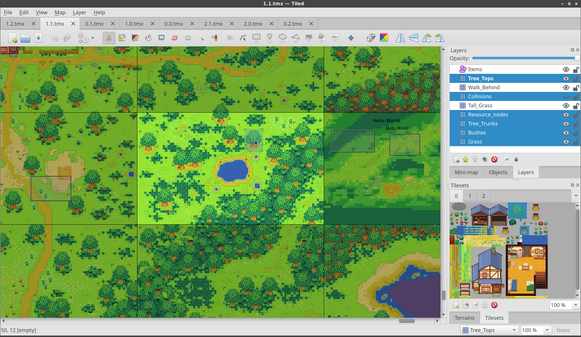 Imagem da criação de mapa do Tiled