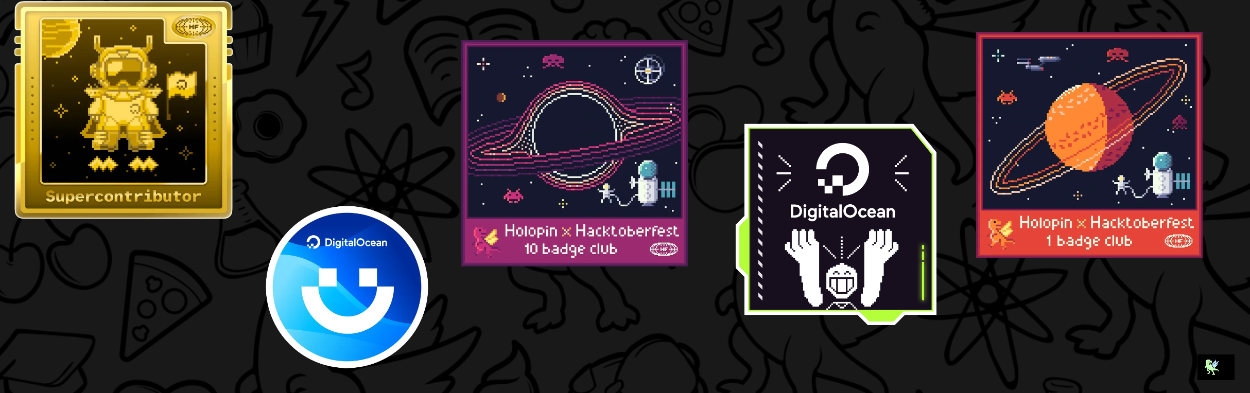 An image of @rghvgrv's Holopin badges, which is a link to view their full Holopin profile