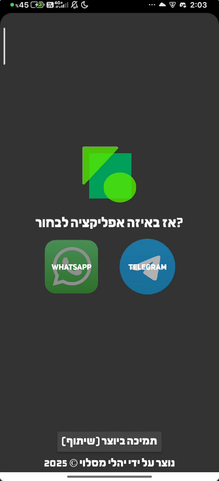 מסך בחירות פלטפורמה