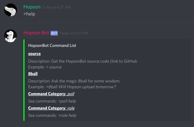 Help command