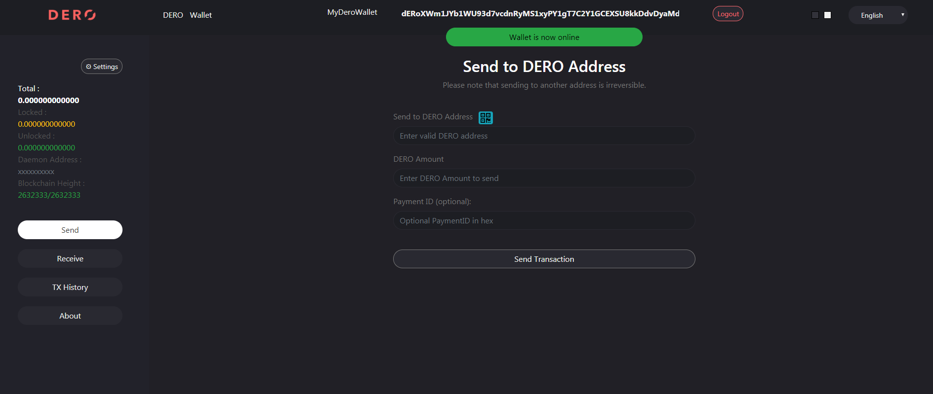 DERO Black theme