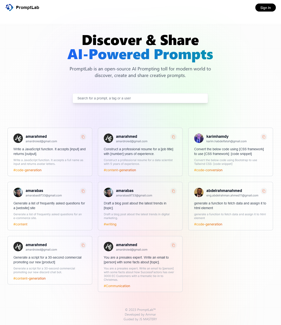 GitHub - Amar2Kk/PromptLab: An open-source AI prompting tool for modern ...