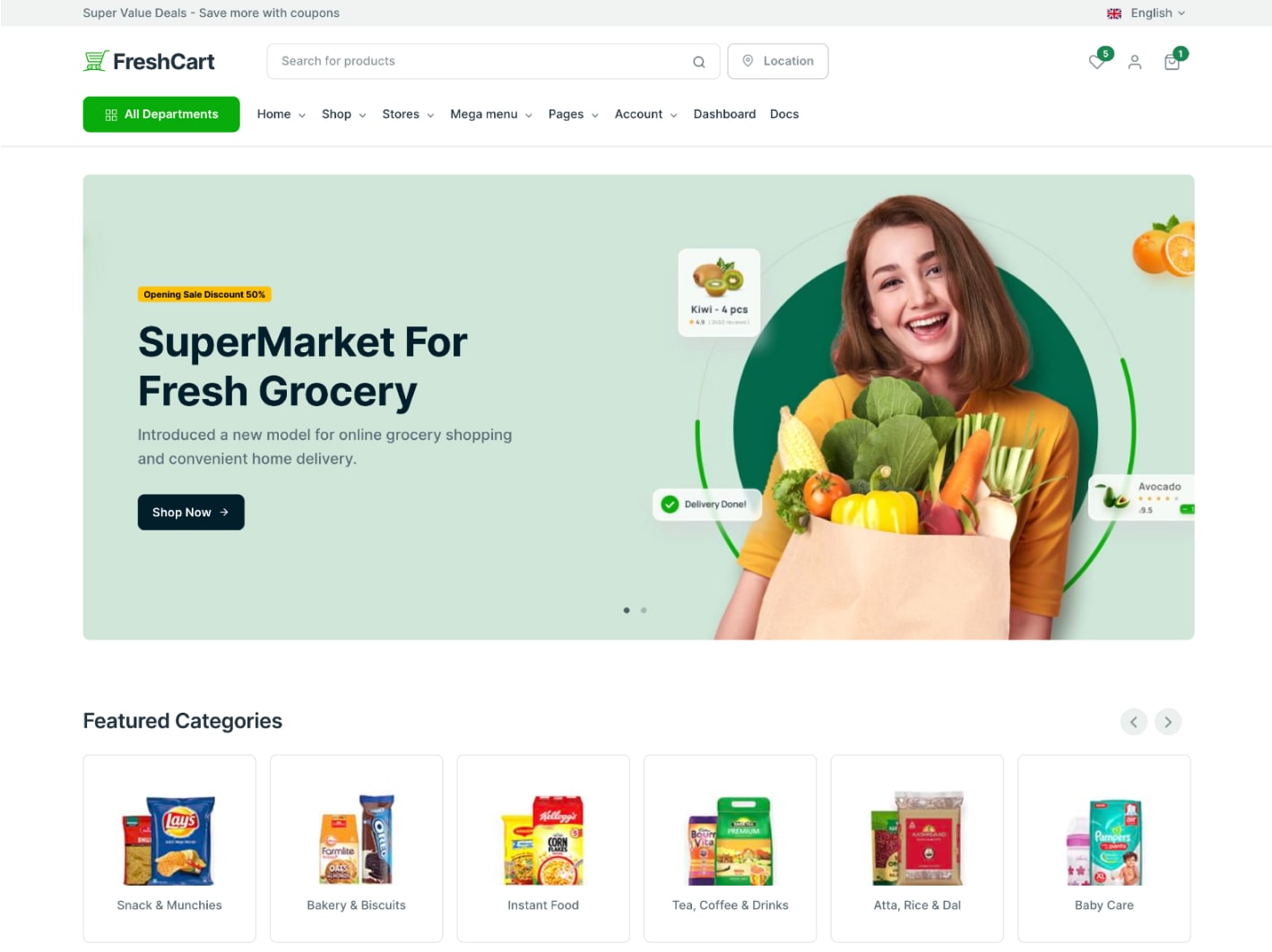 Freshcart Tailwind Ecommerce HTML Template