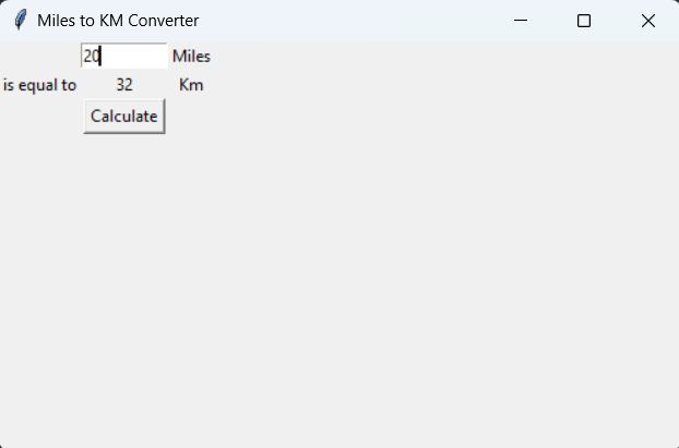 Miles to Km Converter