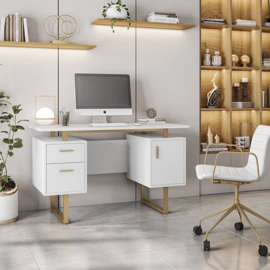 techni-mobili-white-and-gold-desk-for-office-with-drawers-storage-1