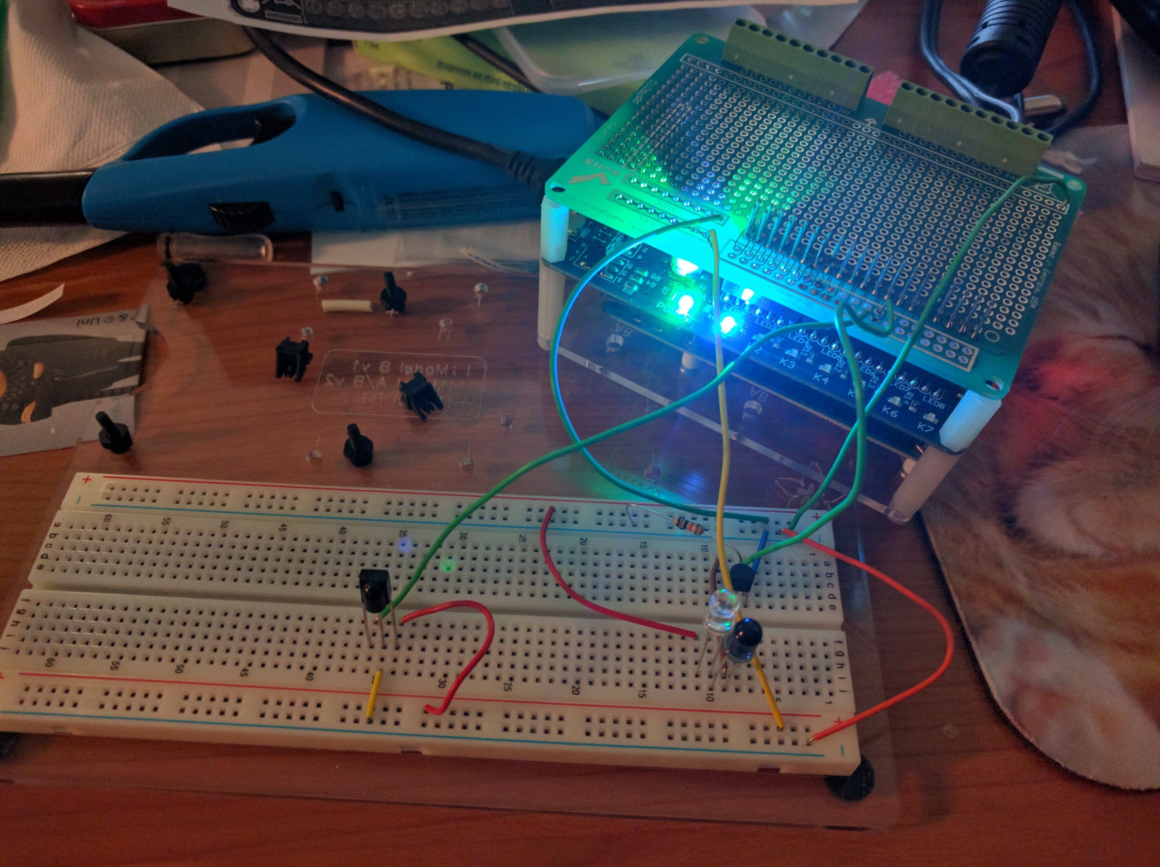 Using a protoplate to breakout the raspberry pi's header