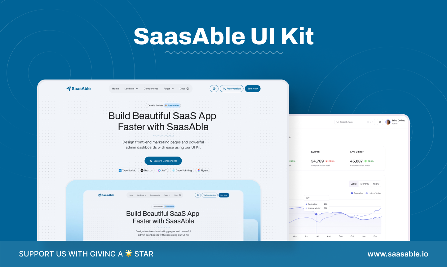 SaasAble Free React UI kit and Dashboard Template