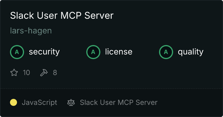 Slack User Server MCP server