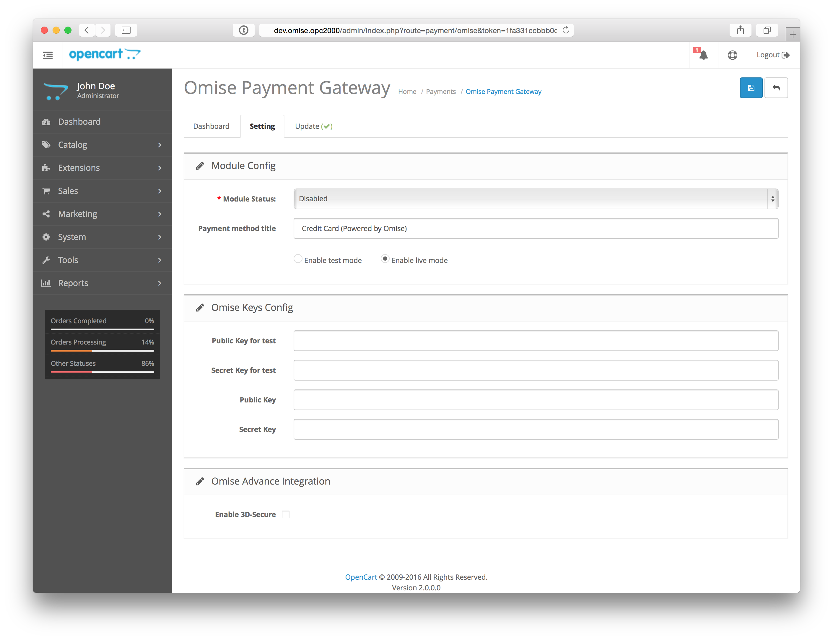 Omise Payment Gateway Form