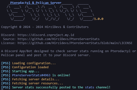 PteroServerStats Console Preview