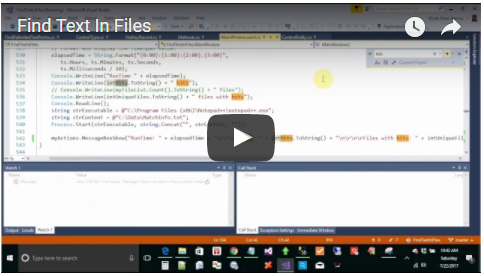 Find Text In Files Overview Video