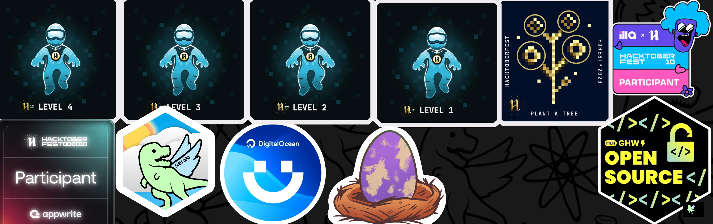 An image of @spandanmandal's Holopin badges, which is a link to view their full Holopin profile