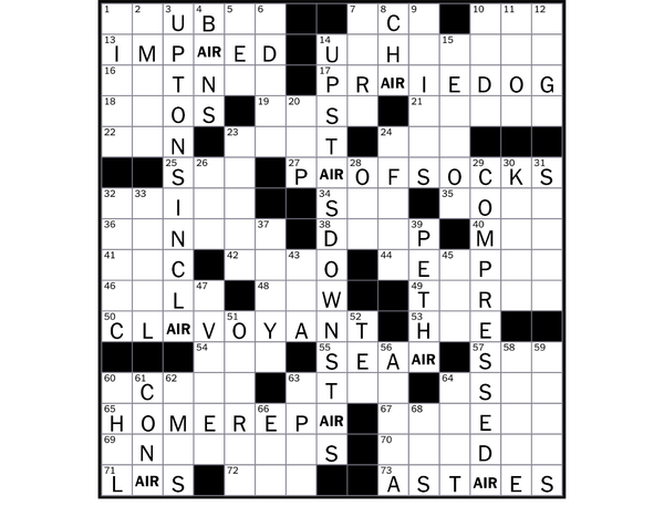 A partially filled in crossword grid demonstrating a rebus theme.