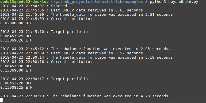 BuyAndHold example