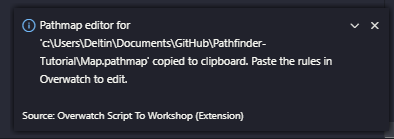 Copy pathmap editor code message
