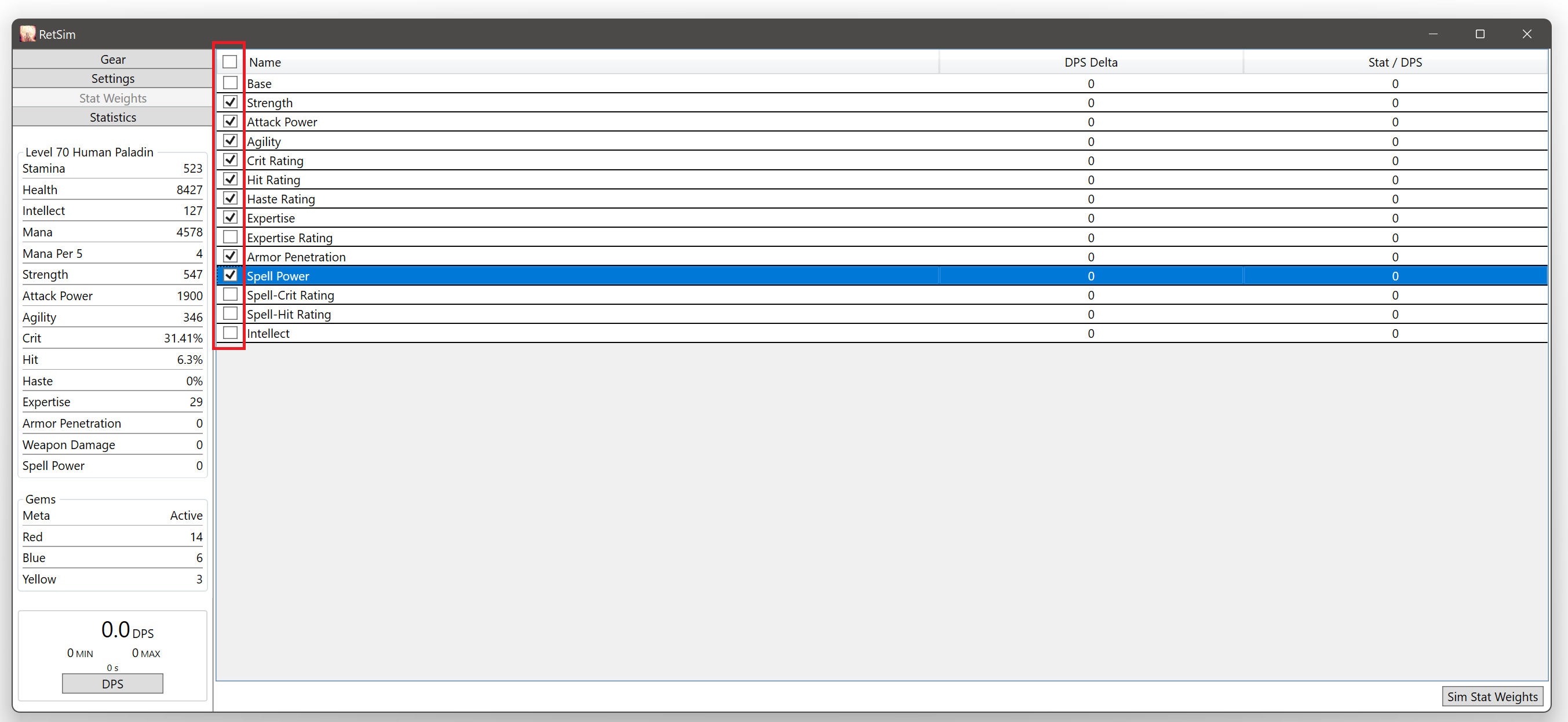 Selecting Stats