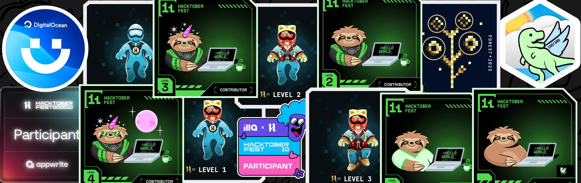 An image of @nirmal1508's Holopin badges, which is a link to view their full Holopin profile