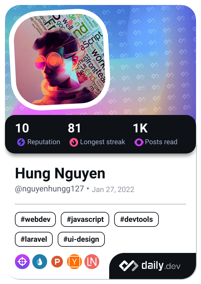 Hung Nguyen's Dev Card