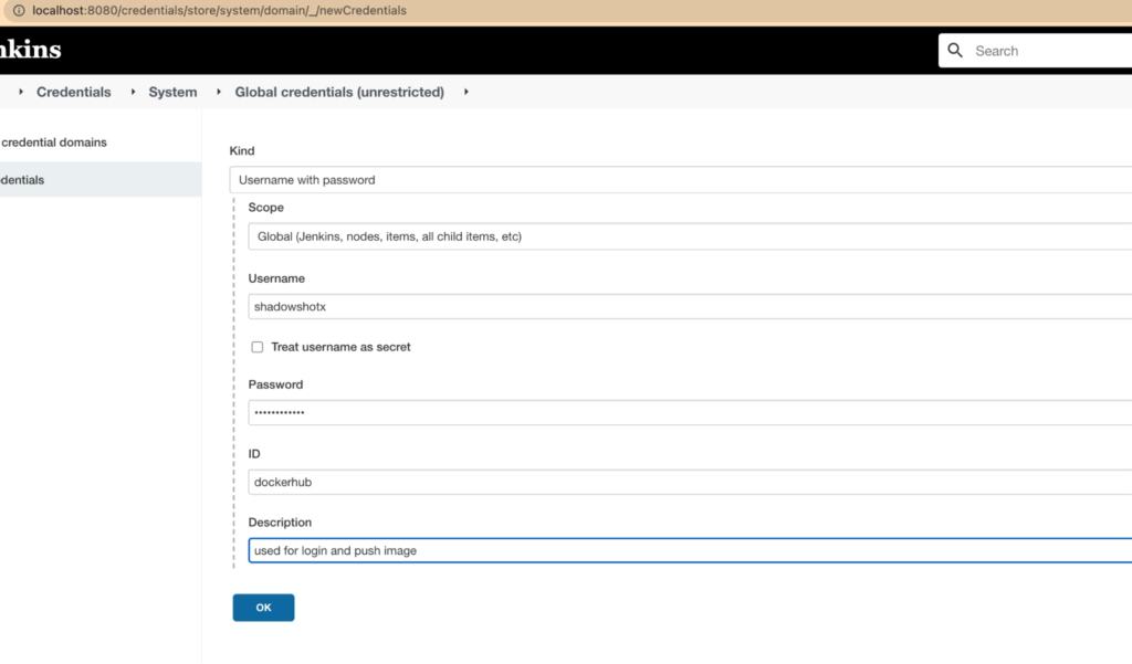 add global credentials for Jenkins