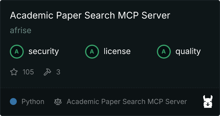 Academic Paper Search Server MCP server