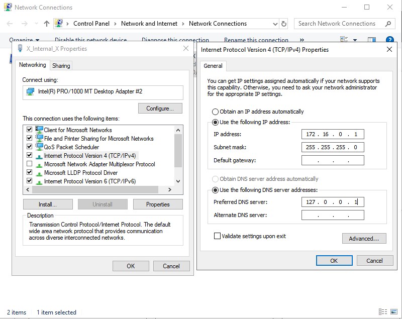 Set IP & DNS server address