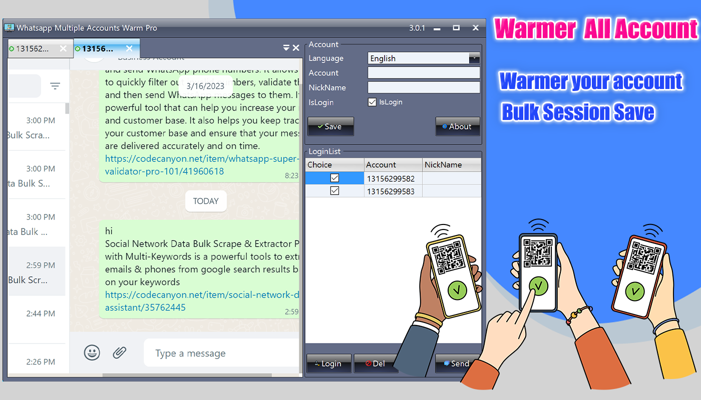 Whatsapp Multiple Accounts Warmer Pro 3.0.1