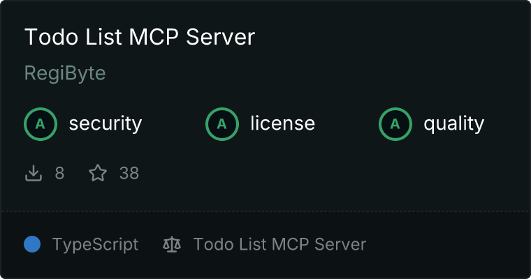 Todo List Server MCP server