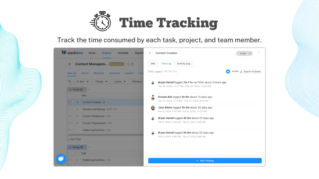 Worklenz time tracking