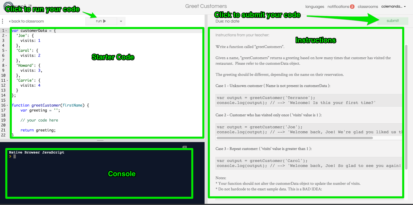 Assignment Code Editor