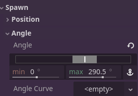 min-max-values in the particle system