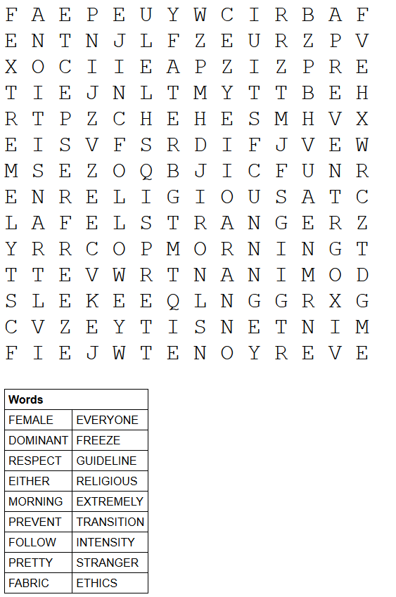 Generated word search