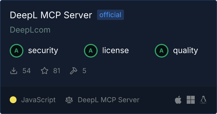 DeepL Server MCP server