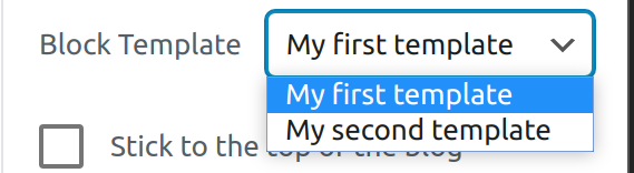 Select Block Template
