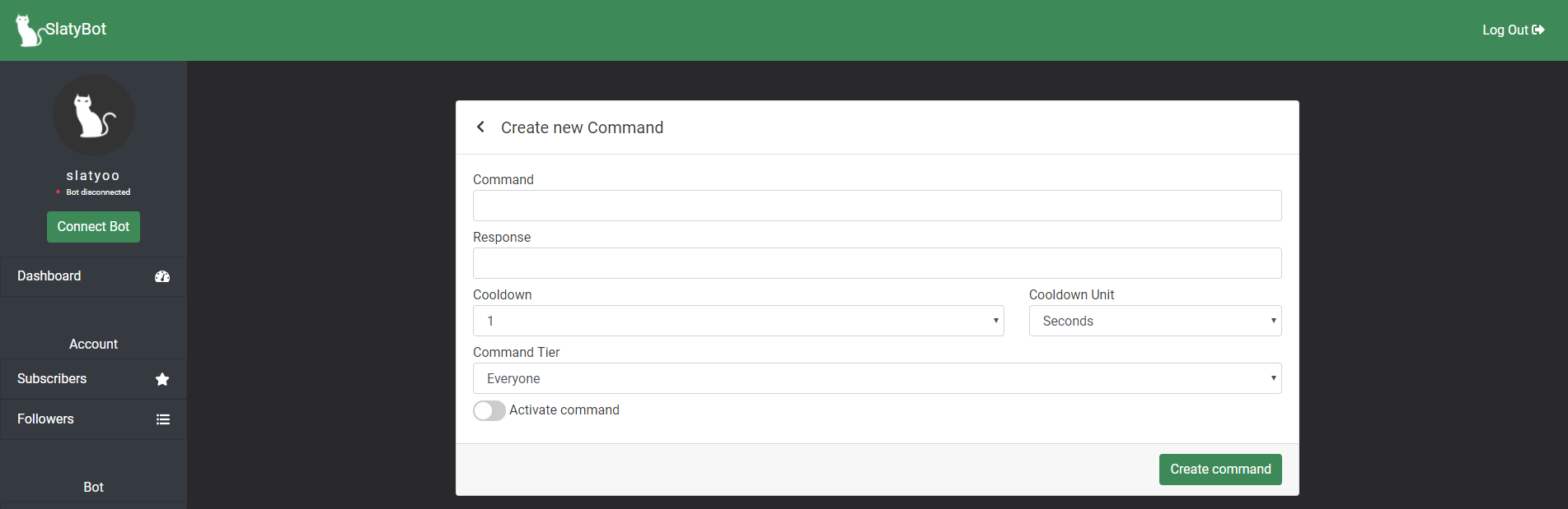 SlatyBot Dashboard