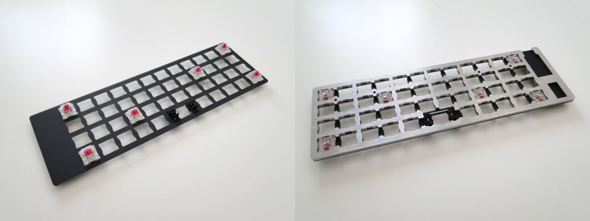 Insert some switches then flip the board over