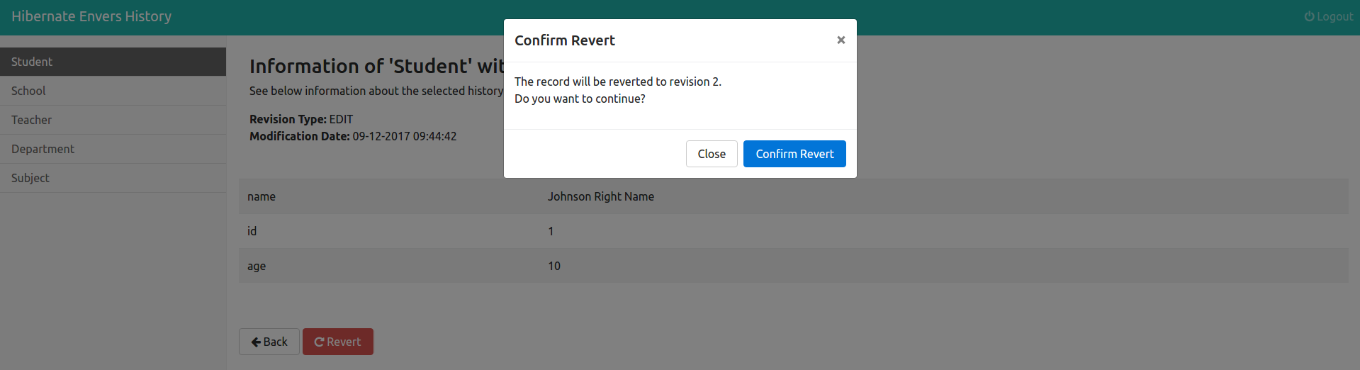 Reverting entity to revision 2