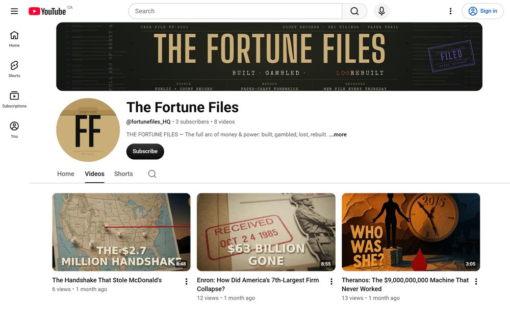 The Fortune Files on YouTube — a new file every Thursday