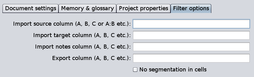 Excel file filter options