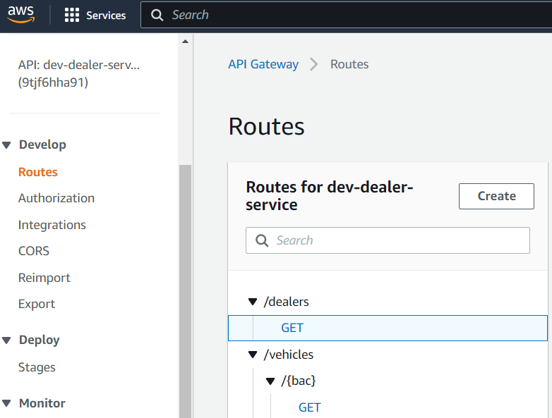 API Gateway Endpoints