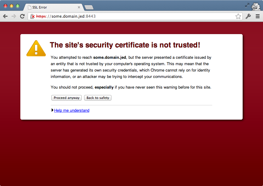 certificate not trusted